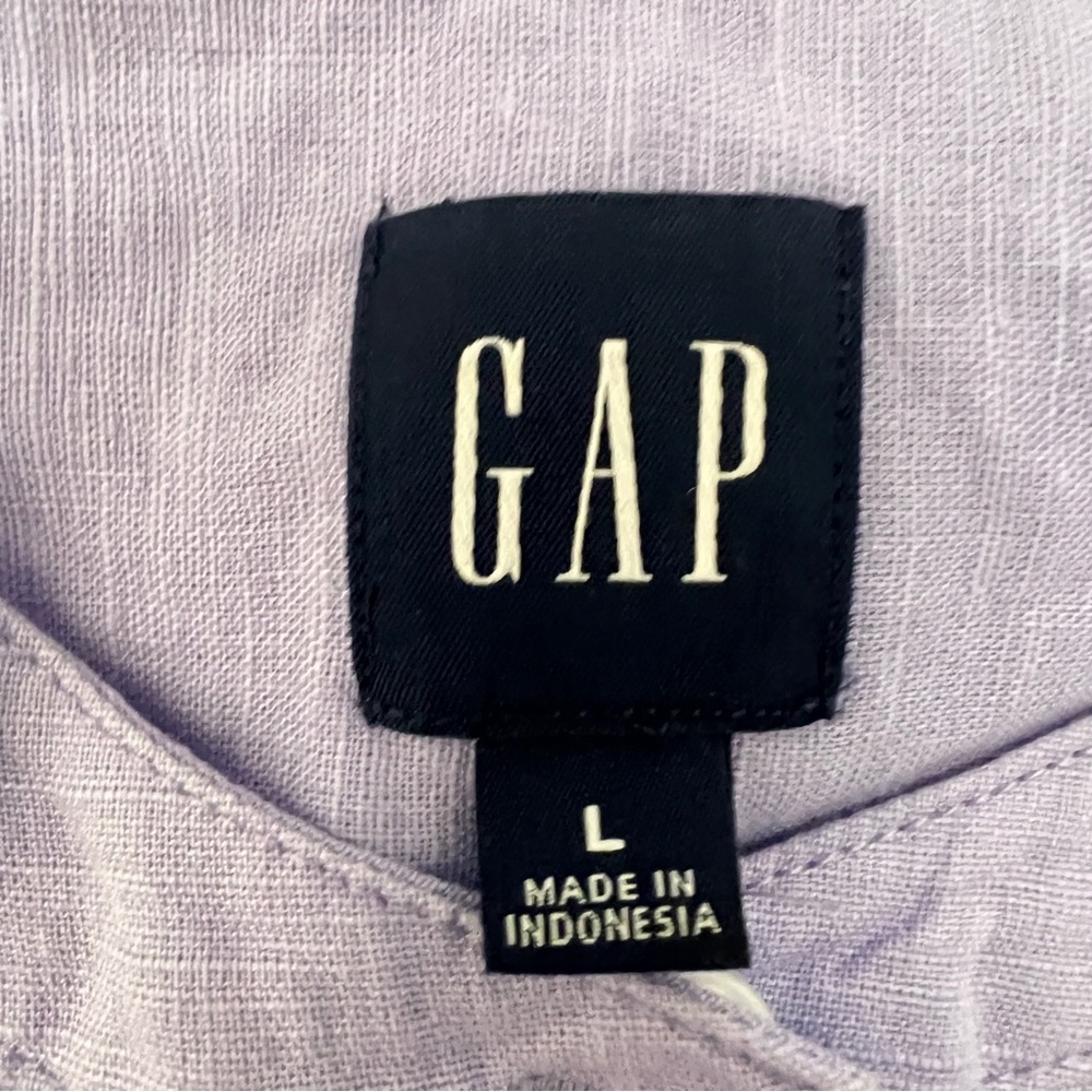 GAP Lavender Tie-Waist Puff Sleeve Mini Dress - Picture 2 of 4